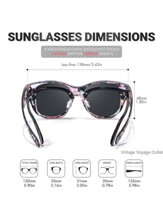 Oversized Polarized Fit Over Sunglasses for Women UV400 Protection Driving Beach